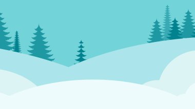 Karlı, ıssız bir yer. Düz vektör arkaplanı