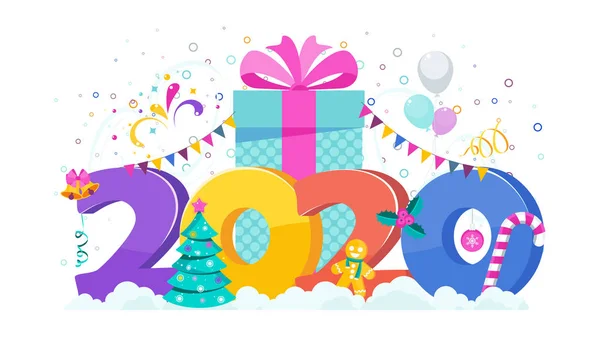 Ogromny kalendarz z balonami i prezentami — Wektor stockowy