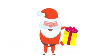 Noel Baba arkasından hediyesiyle bir kutu çeker..