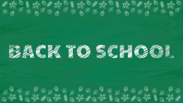 Scribble szöveg zöld iskola tábla háttér. — Stock videók