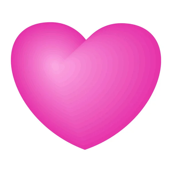 Parlak pembe kalp. Aşkın ve şefkatin sembolü. — Stok Vektör