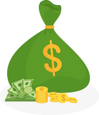 Yeşil bir banka çantasını bağladım. Başarı ve zenginlik mecazı