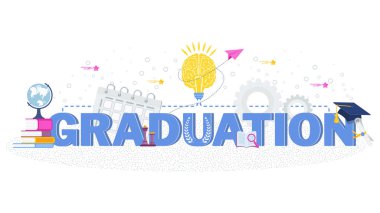 Word graduation typography vector concept