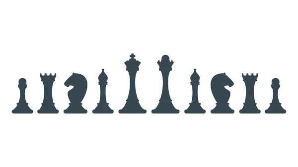 Conjunto de figuras para el ajedrez. Estrategia tablero juego . — Archivo Imágenes Vectoriales