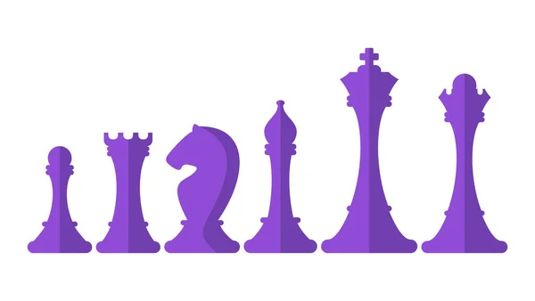 Serie von Schachfiguren. Strategie Logik Brettspiel. — Stockvektor