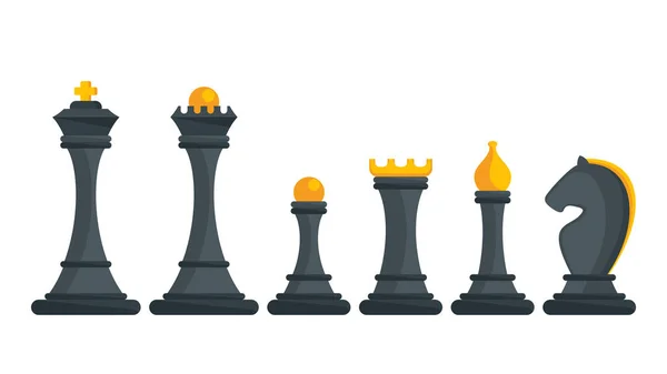 Conjunto de figuras para el ajedrez. Estrategia tablero juego . — Vector de stock