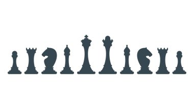 Bir dizi satranç taşı. Strateji tahtası oyunu.