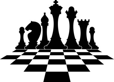 Satranç figürleri. Strateji tahtası oyunu.