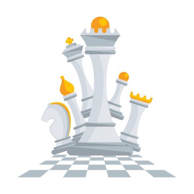 Set of figures for chess. Strategy board game. clipart