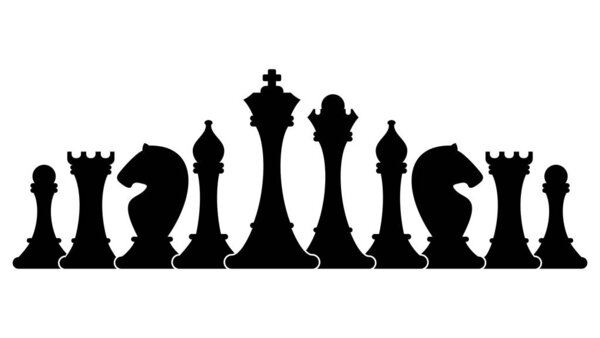 Set of figures for chess. Strategy board game.