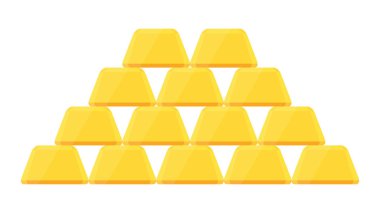 Beyaz arkaplanda izole edilmiş altın külçeler.