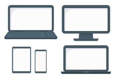 Düz vektör elektronik aygıtlar kümesi.