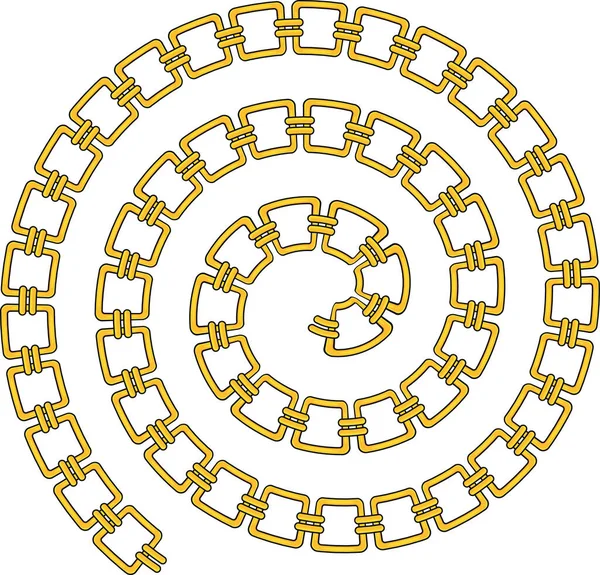 Spirale aus goldener Edelsteinkette. Luxusschmuck für Männer und Frauen. — Stockvektor