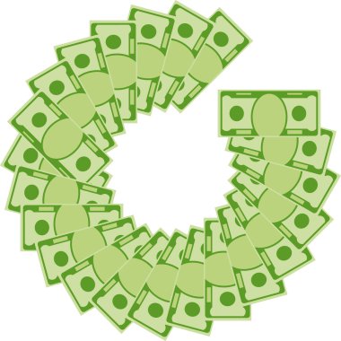 Çok çeşit para. Banknotlar paketlenir, faturalar uçar.