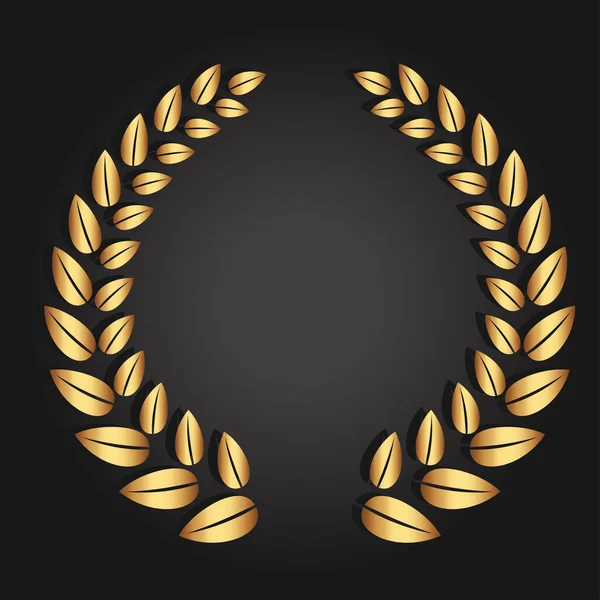 Golden laurel wreath. Luxury reward for VIP person. — Stock Vector