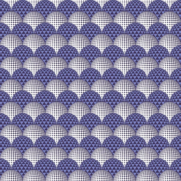 Nahtloses Muster mit abstrakter, runder 3D-Halbtonkugel — Stockvektor