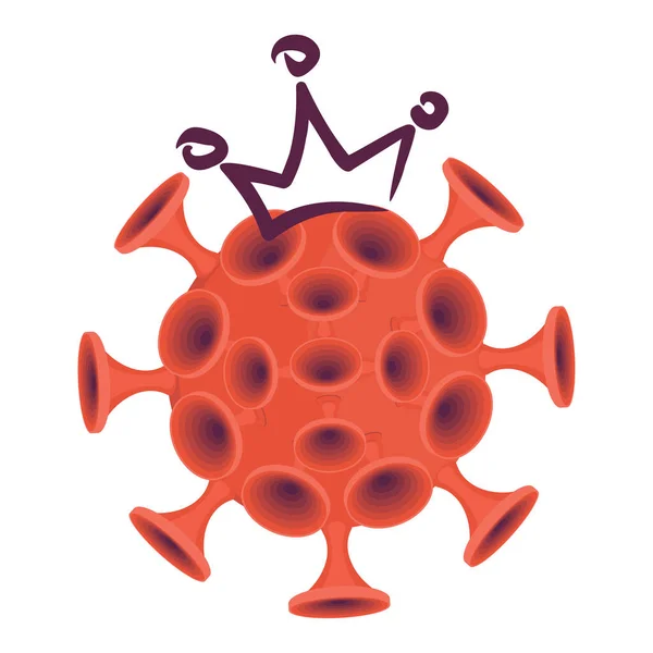 Enorme coronavirus rojo peligroso en la corona . — Vector de stock