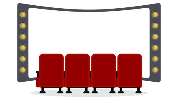 Cinema zetels illustratie. Vlakke vectorobjecten geïsoleerd op een witte achtergrond. — Stockvector