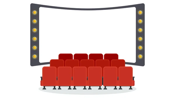 Cinema zetels illustratie. Vlakke vectorobjecten geïsoleerd op een witte achtergrond. — Stockvector