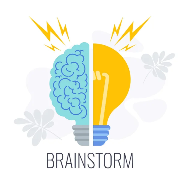 Ícones de brainstorming. Técnica criativa para gerar ideias . — Vetor de Stock