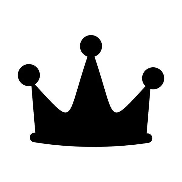 Crown lapos fekete ikon elszigetelt fehér háttér. — Stock Vector