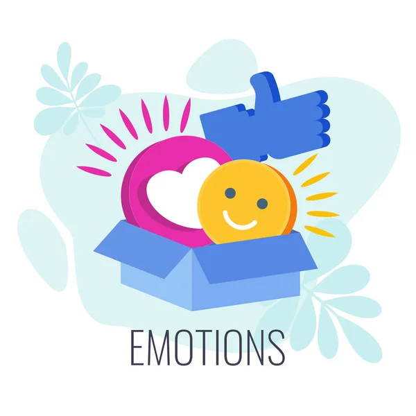 Pictogramme infographique des émotions des médias sociaux. Illustration vectorielle plate . — Image vectorielle