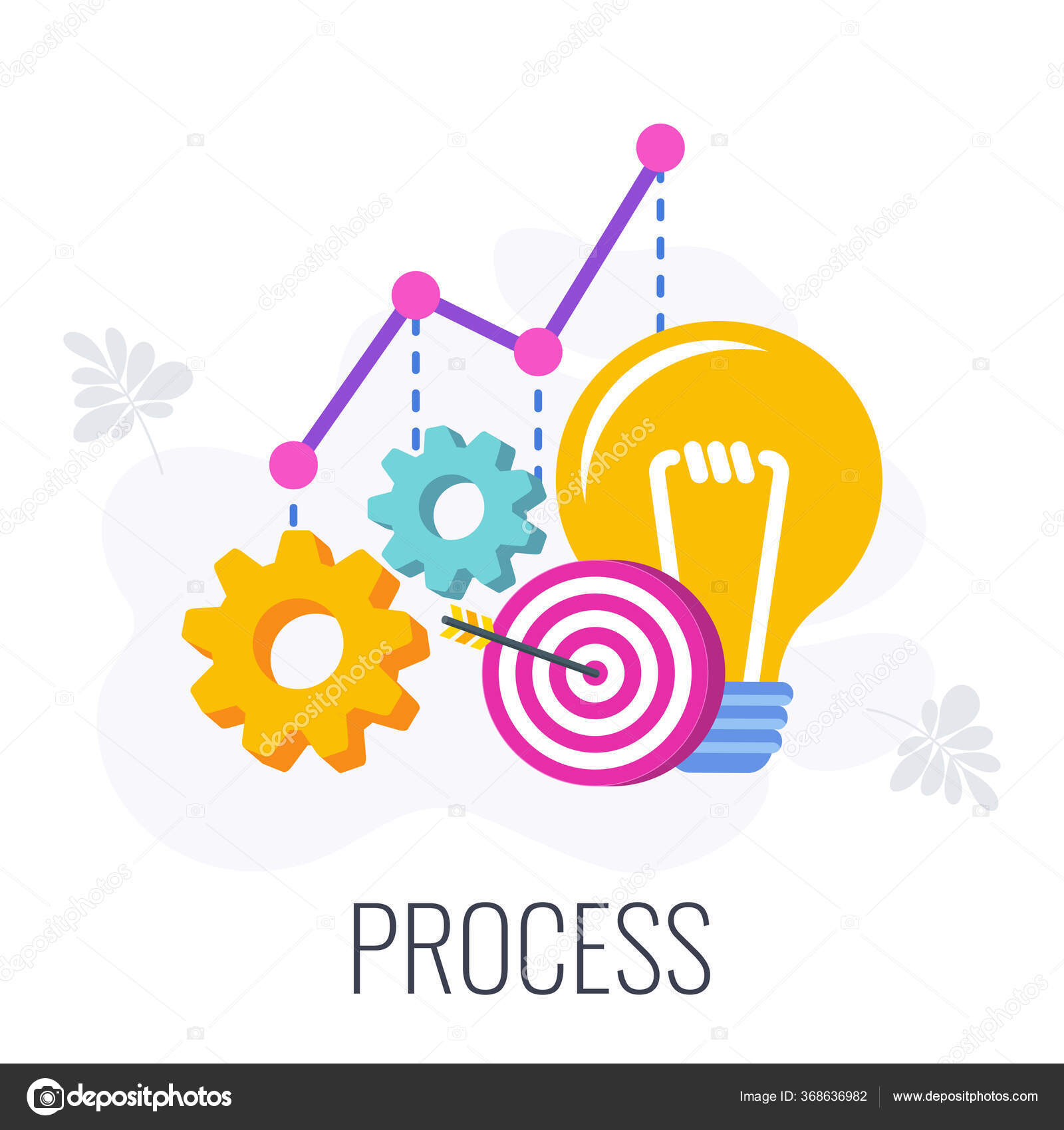 Process infographics flat vector pictogram. 7 PS marketing mix. Stock ...