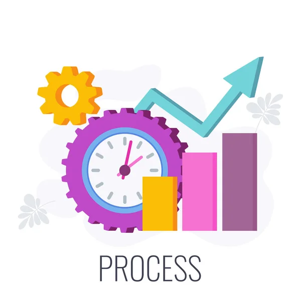 Process infographics flat vector pictogram. 7 PS marketing mix. — Stock Vector