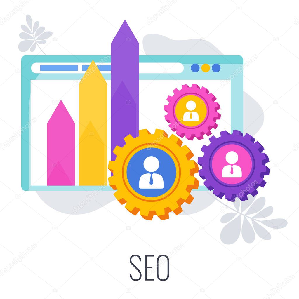 Search engine optimization Infographics Pictogram. SEO strategy.