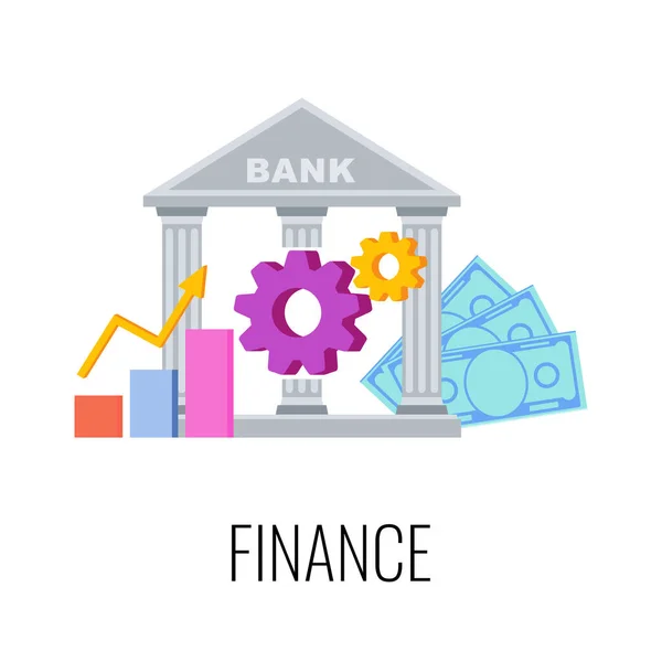 Pictogramme d'infographie financière. Illustration d'entreprise vectorielle plate . — Image vectorielle