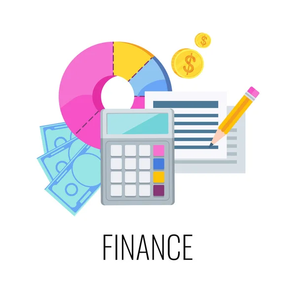 Pictogramme d'infographie financière. Illustration d'entreprise vectorielle plate . — Image vectorielle