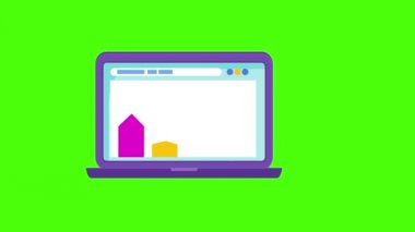 Web sitesi tasarım simgesi. Dizüstü bilgisayardaki grafikler.