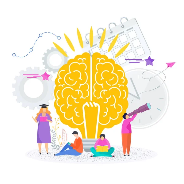 Smart brain. Tree of Success knowledge. — Stock Vector