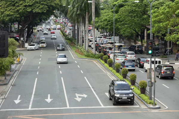 Μανίλα Φιλιππίνες Ιούνιος 2017 Βαρειά Κυκλοφορία Πολλά Αυτοκίνητα Στο Δρόμο — Φωτογραφία Αρχείου