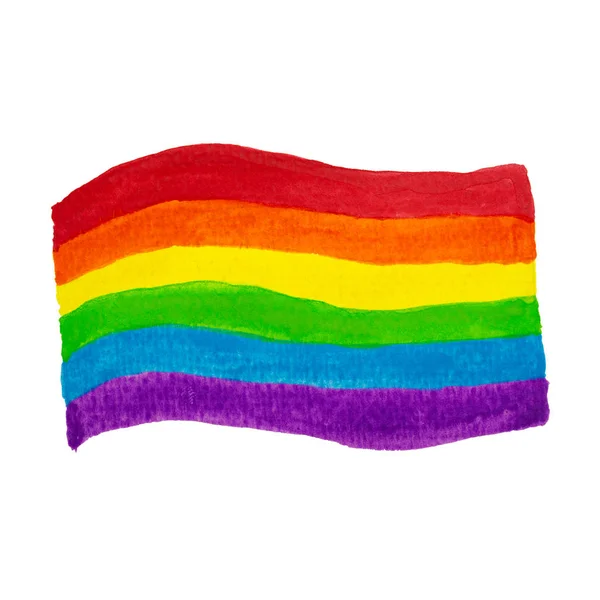 Mão Desenhado Cor Lápis Bandeira Cores Arco Íris Lgbt Lgbtq — Fotografia de Stock