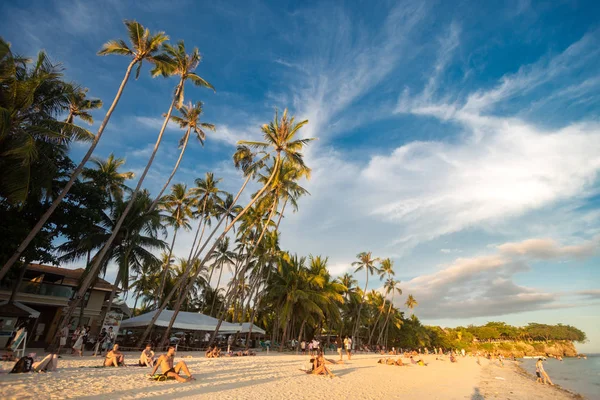 Panglao Bohol Filipiny Styczeń 2020 Piękny Widok Plażę Alona Turystami — Zdjęcie stockowe