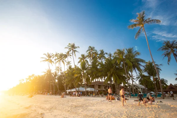 Panglao Bohol Filipinler Ocak 2020 Turistlerle Alona Sahilinin Güzel Manzarası — Stok fotoğraf