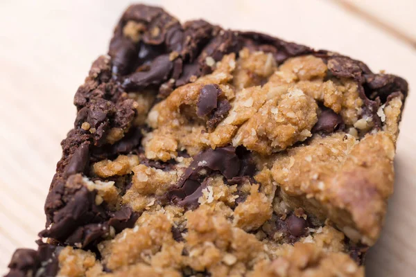 Bolo Biscoito Brownie Chocolate Close Macro — Fotografia de Stock