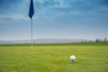 Yeşil üzerine golf topu