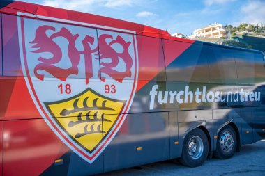 Marbella - January 13, 2020: VfB Stuttgart official team bus