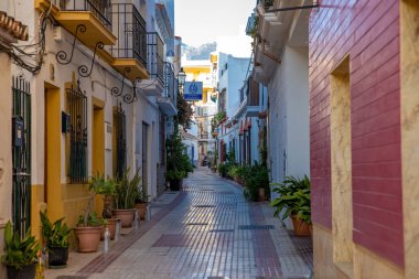 Marbella - 16 Ocak 2020: İspanyol bir kasabada cennet sokakları