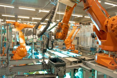 Otomotiv endüstrisindeki robotik kolun ayrıntıları.