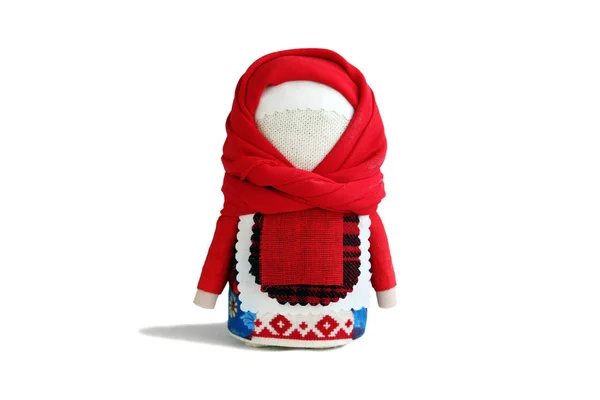 Isolated Russian Folk Doll Krupenichka Filled Buckwheat Represents Health Wealth — Stock Photo, Image