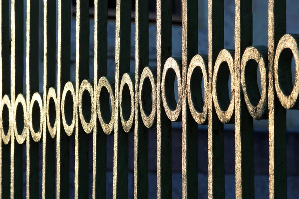 Green metal grill near Gatchina Palace — Stock Photo, Image