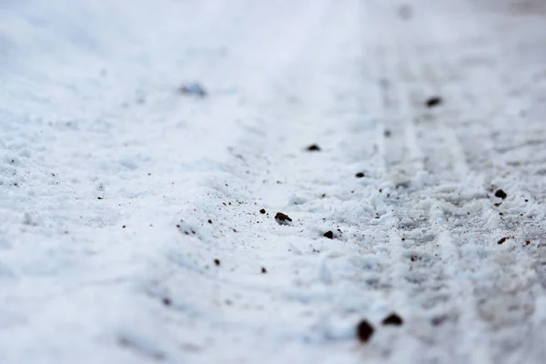 雪のマシンでトレッドのトレース. — ストック写真
