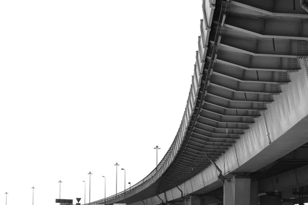 Grande Autostrada Anello Bianco Nero Metalware Vista Dal Basso — Foto Stock