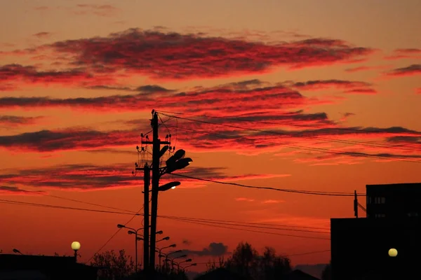 Вигляд Місто Гатчіна Увечері Відразу Після Заходу Сонця Росія — стокове фото