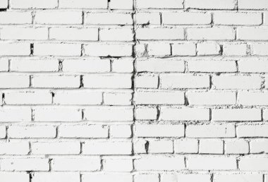 Arkaplan veya doku için beyaz tuğla duvar.