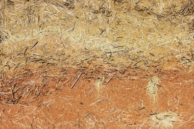 saman ve kil farklı renkteki iki tür yapılmış bir konut köy evinin duvarına Wattle-KiCZ.