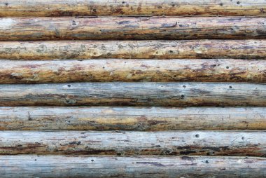 Bir ahşap çerçeve montaj ve bir ev inşa. Rusya. Doku eski ahşap günlükleri.